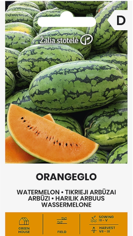 Arbuz Orangeglo odmiana o pomarańczowym słodkim miąższu nasiona Žalia stotelė sklep rajogrodnika